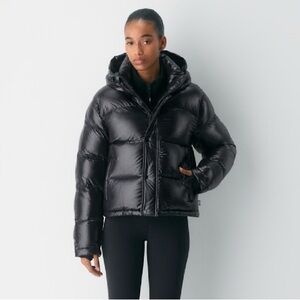 Aritzia Shiny Black Puffer Jacket